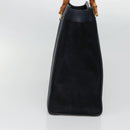 GUCCI Bamboo Tote Bag Suede Leather Navy Gold 002 1186 0260 Auth fm4759-5