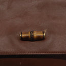 GUCCI Bamboo Shoulder Bag Leather Brown Gold 001 14 1571 Auth fm4767-14