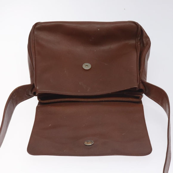 GUCCI Bamboo Shoulder Bag Leather Brown Gold 001 14 1571 Auth fm4767