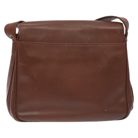 GUCCI Bamboo Shoulder Bag Leather Brown Gold 001 14 1571 Auth fm4767