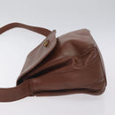 GUCCI Bamboo Shoulder Bag Leather Brown Gold 001 14 1571 Auth fm4767-5