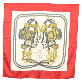 HERMES Carre 90 Scarf ""BRIDES de GALA"" Silk Red Auth fm4775