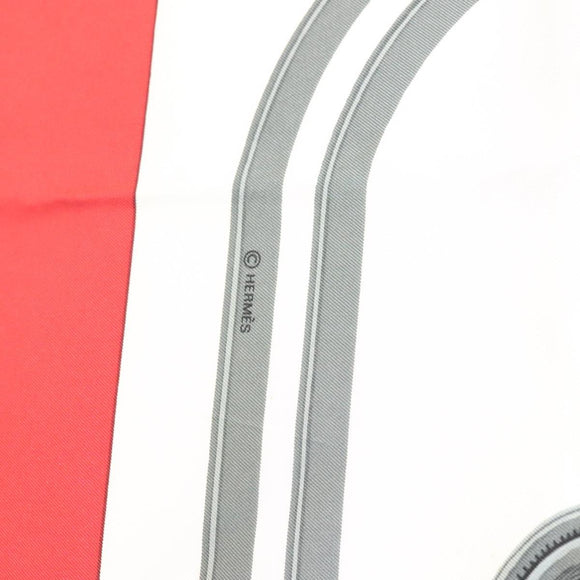 HERMES Carre 90 Scarf ""BRIDES de GALA"" Silk Red Auth fm4775