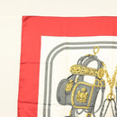 HERMES Carre 90 Scarf ""BRIDES de GALA"" Silk Red Auth fm4775-2