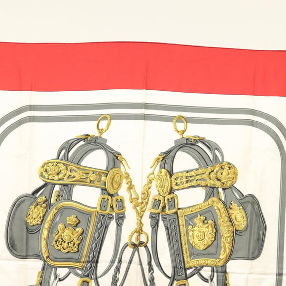 HERMES Carre 90 Scarf ""BRIDES de GALA"" Silk Red Auth fm4775