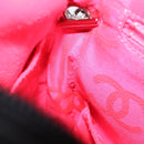 CHANEL Medium Pochette Shoulder Bag Cambon Line Leather Black Silver Auth fm4781-18