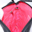 CHANEL Medium Pochette Shoulder Bag Cambon Line Leather Black Silver Auth fm4781-19