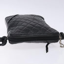 CHANEL Medium Pochette Shoulder Bag Cambon Line Leather Black Silver Auth fm4781-6