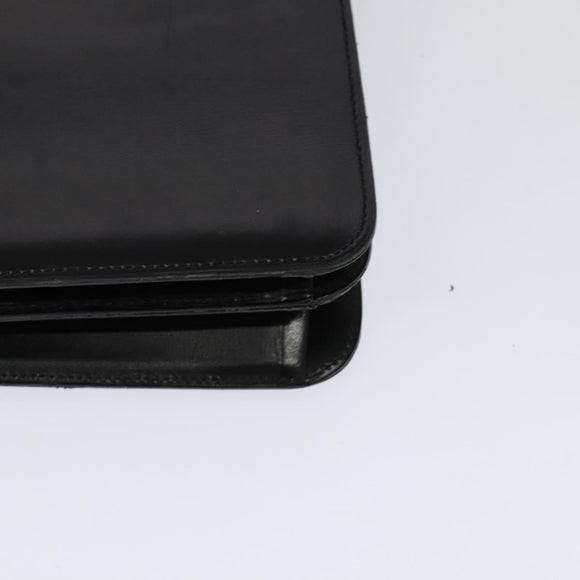 Christian Dior Shoulder Bag Leather Black Gold Auth fm4788