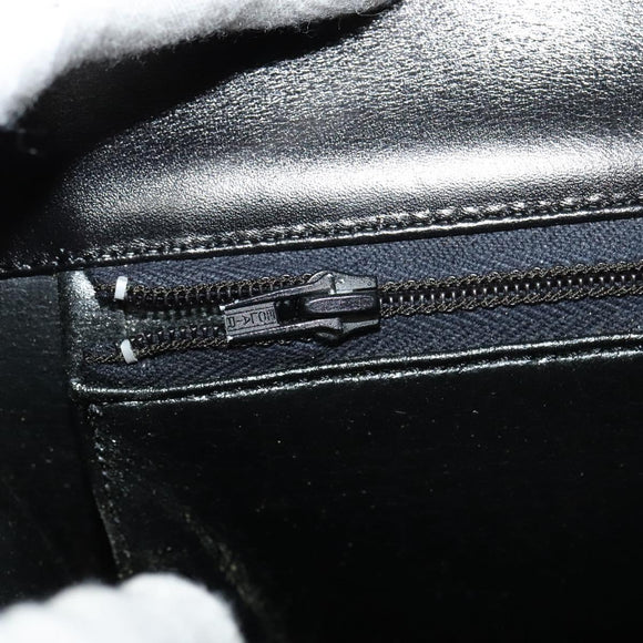 Christian Dior Shoulder Bag Leather Black Gold Auth fm4788