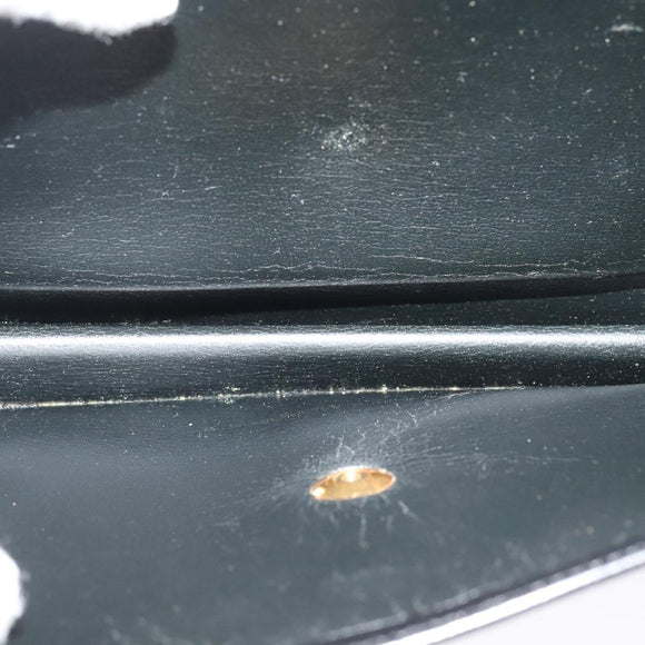 Christian Dior Shoulder Bag Leather Black Gold Auth fm4788