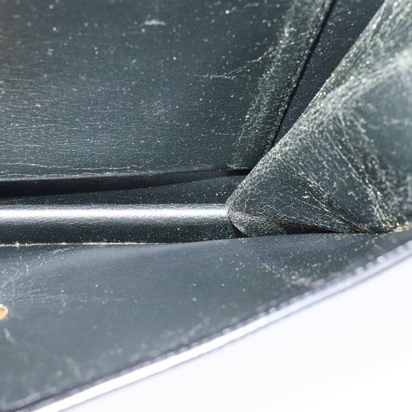 Christian Dior Shoulder Bag Leather Black Gold Auth fm4788