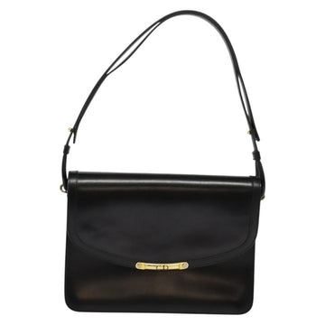 Christian Dior Shoulder Bag Leather Black Gold Auth fm4788 - 0