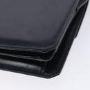 GUCCI Shoulder Bag Leather Navy Gold Auth fm4794-12