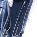 GUCCI Shoulder Bag Leather Navy Gold Auth fm4794-23