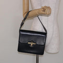 GUCCI Shoulder Bag Leather Navy Gold Auth fm4794-24