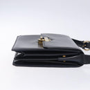 GUCCI Shoulder Bag Leather Navy Gold Auth fm4794-4