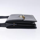 GUCCI Shoulder Bag Leather Navy Gold Auth fm4794-5