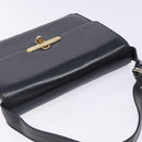 GUCCI Shoulder Bag Leather Navy Gold Auth fm4794-6