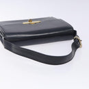 GUCCI Shoulder Bag Leather Navy Gold Auth fm4794-7