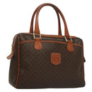 CELINE Macadam Canvas Hand Bag PVC Leather Brown Gold Auth fm4799-1