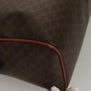 CELINE Macadam Canvas Hand Bag PVC Leather Brown Gold Auth fm4799-9