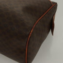 CELINE Macadam Canvas Hand Bag PVC Leather Brown Gold Auth fm4799-14