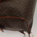 CELINE Macadam Canvas Hand Bag PVC Leather Brown Gold Auth fm4799-15