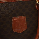 CELINE Macadam Canvas Hand Bag PVC Leather Brown Gold Auth fm4799-17