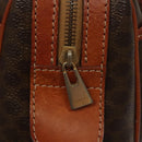 CELINE Macadam Canvas Hand Bag PVC Leather Brown Gold Auth fm4799-18