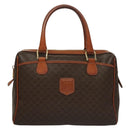 CELINE Macadam Canvas Hand Bag PVC Leather Brown Gold Auth fm4799-13
