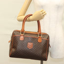 CELINE Macadam Canvas Hand Bag PVC Leather Brown Gold Auth fm4799-23