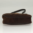 GUCCI Shoulder Bag Suede Brown Gold Auth fm4812-10