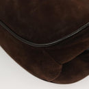 GUCCI Shoulder Bag Suede Brown Gold Auth fm4812-14