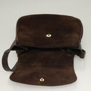 GUCCI Shoulder Bag Suede Brown Gold Auth fm4812-16