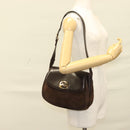 GUCCI Shoulder Bag Suede Brown Gold Auth fm4812-23