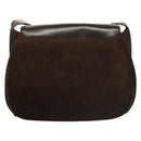 GUCCI Shoulder Bag Suede Brown Gold Auth fm4812-3