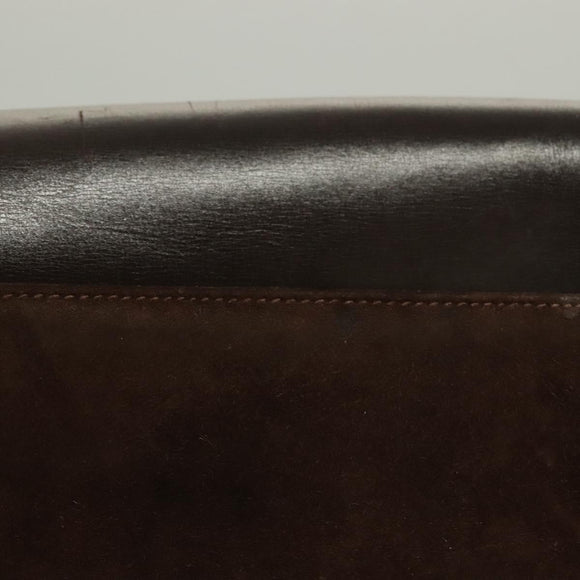 GUCCI Shoulder Bag Suede Brown Gold Auth fm4812