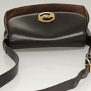 GUCCI Shoulder Bag Suede Brown Gold Auth fm4812-7