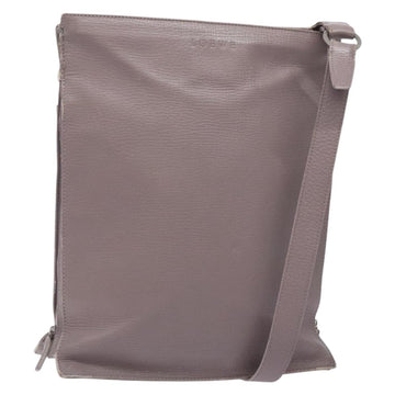 LOEWE Shoulder Bag Leather Gray Silver Auth fm4815