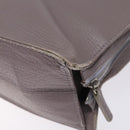 LOEWE Shoulder Bag Leather Gray Silver Auth fm4815-8