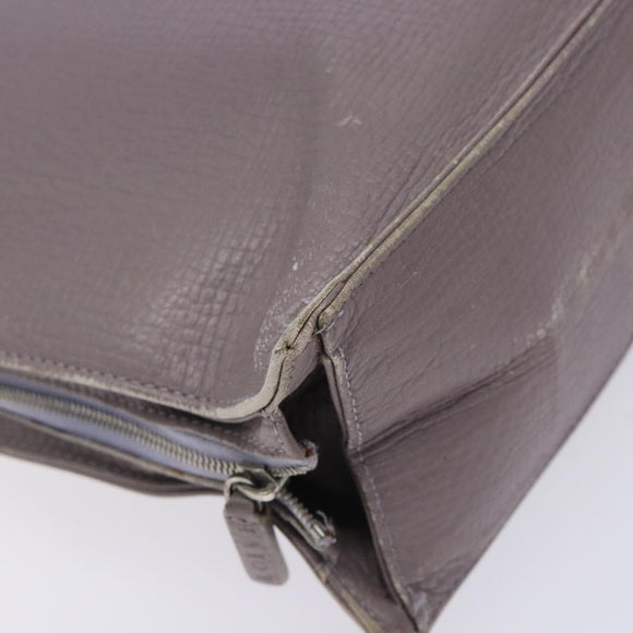 LOEWE Shoulder Bag Leather Gray Silver Auth fm4815