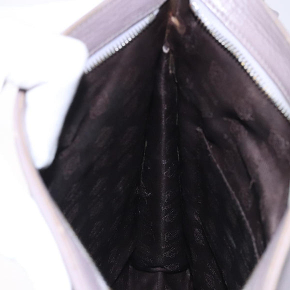 LOEWE Shoulder Bag Leather Gray Silver Auth fm4815