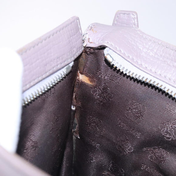 LOEWE Shoulder Bag Leather Gray Silver Auth fm4815