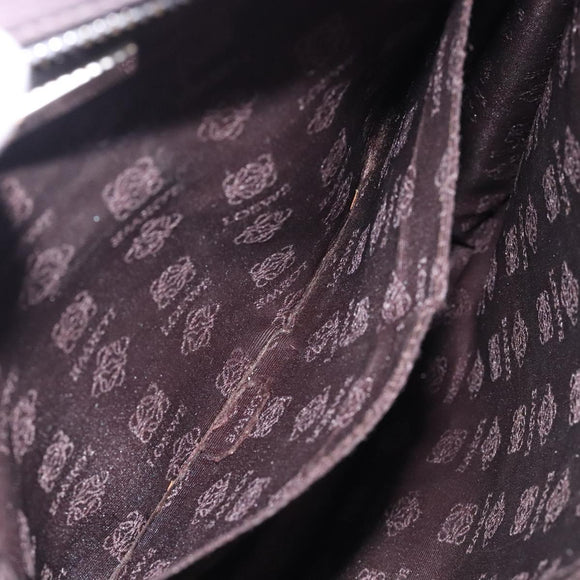 LOEWE Shoulder Bag Leather Gray Silver Auth fm4815