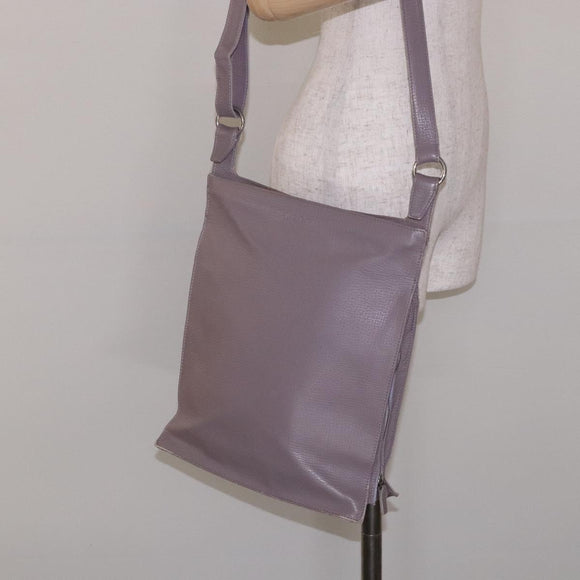 LOEWE Shoulder Bag Leather Gray Silver Auth fm4815