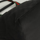 GUCCI GG Canvas Web Sherry Line Tote Bag Black Silver 131228 Auth fm4817-15