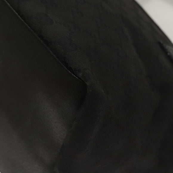 GUCCI GG Canvas Web Sherry Line Tote Bag Black Silver 131228 Auth fm4817