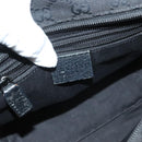 GUCCI GG Canvas Web Sherry Line Tote Bag Black Silver 131228 Auth fm4817-18