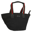 GUCCI GG Canvas Web Sherry Line Tragetasche Schwarz Silber 131228 Auth fm4817-1